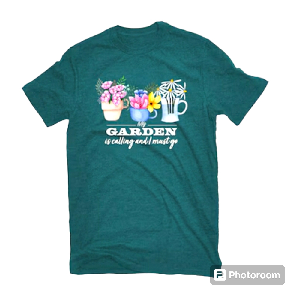 Floral Garden Standard-unisex Non-fitted Green T-shirt